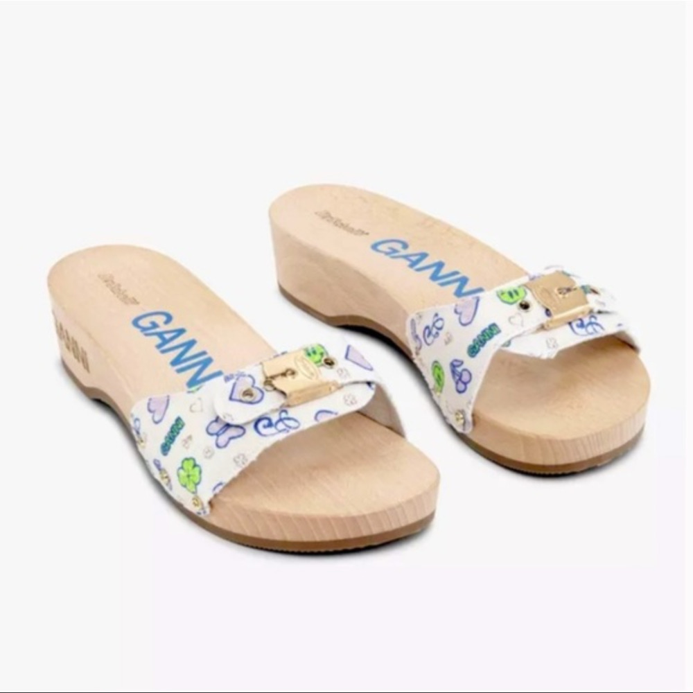 GANNI x SCHOLL Women's Pescura Heel in Multi Print size US 8 NWOB